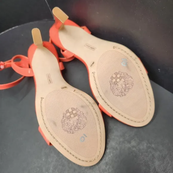 Vince Camuto sandals 10M red coral patent leather Penelopy heels strappy new$100