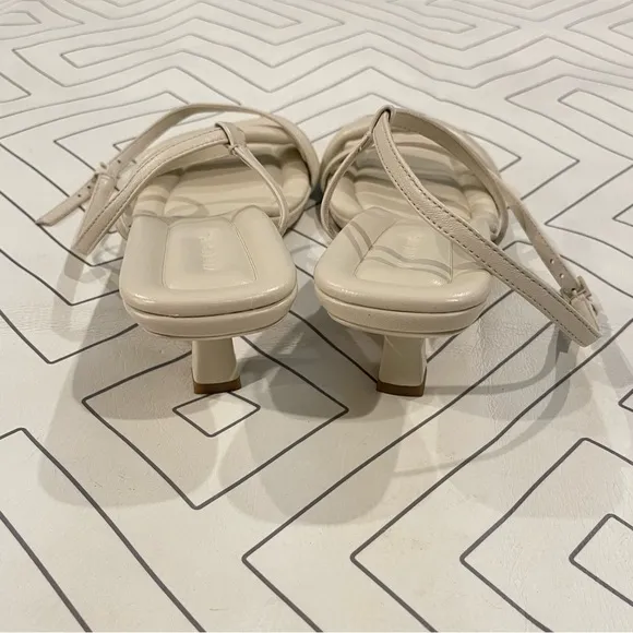 Vince Cottin Leather Square Toe Strappy Heeled Sandals