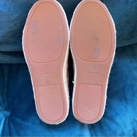 VINCE Ulla Hemp Leather Espadrille Platform Tan Mules SIZE 9.5 NWOT $230. NICE!