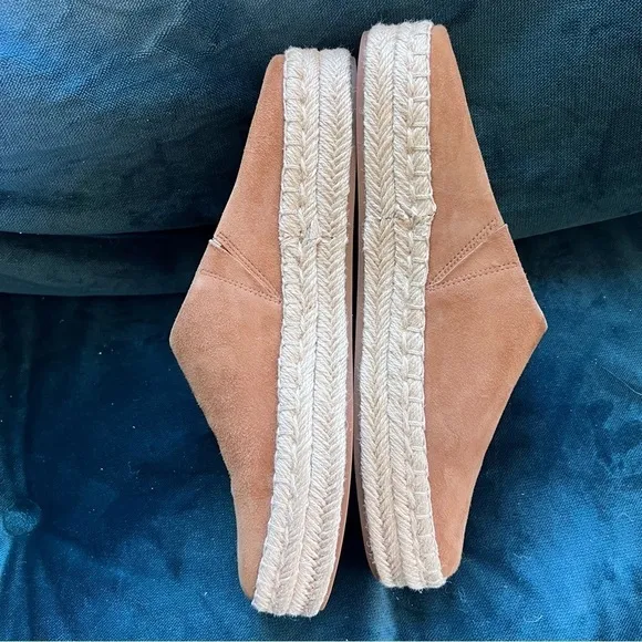 VINCE Ulla Hemp Leather Espadrille Platform Tan Mules SIZE 9.5 NWOT $230. NICE!