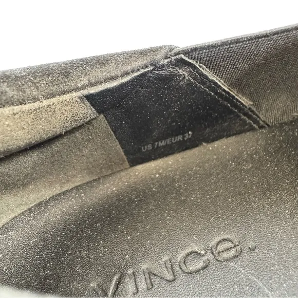 Vince Warren Slip On Platform Sneakers Black Leather Suede White 7