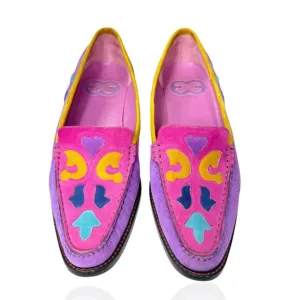 Vintage 80s Escada Suede Leather Italian Loafers Size 7.5‎ Hand Sewn Moccasin