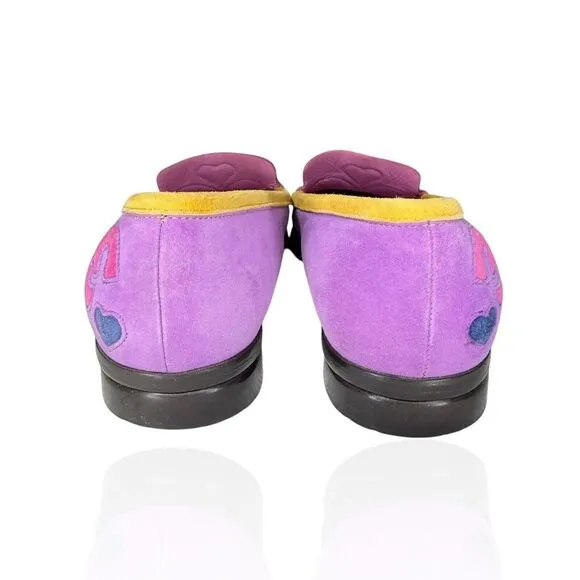 Vintage 80s Escada Suede Leather Italian Loafers Size 7.5‎ Hand Sewn Moccasin