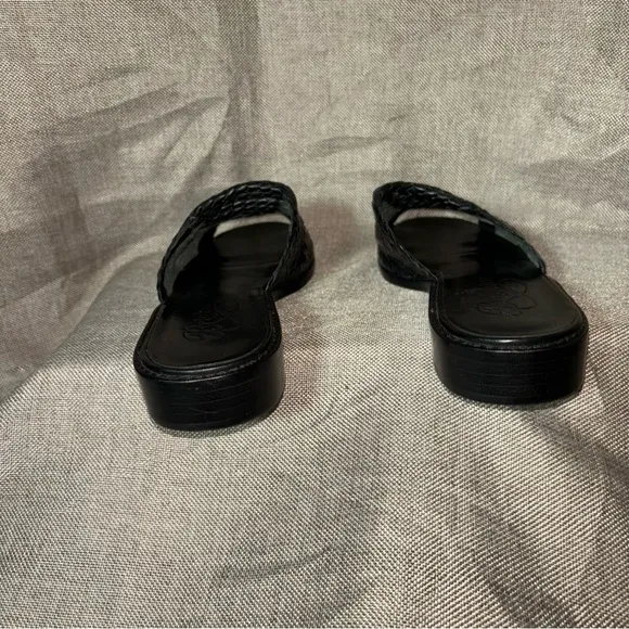 Vintage Brighton Octavia Woven Black Flat Sandals Size 8.5M