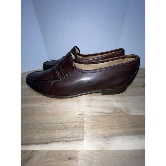 Vintage Bruno Magli Lido Brown Leather Loafers Size 8.5 N