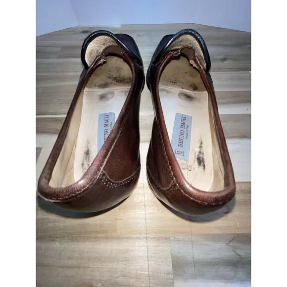 Vintage Bruno Magli Lido Brown Leather Loafers Size 8.5 N