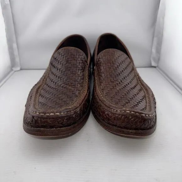 VINTAGE Cole Haan Brown Basket Weave Leather Dress Loafers Men's Size 10.5 EUC