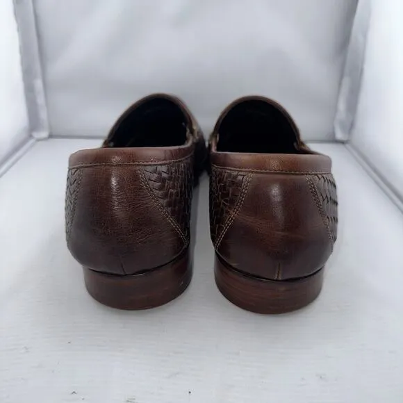 VINTAGE Cole Haan Brown Basket Weave Leather Dress Loafers Men's Size 10.5 EUC