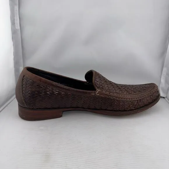 VINTAGE Cole Haan Brown Basket Weave Leather Dress Loafers Men's Size 10.5 EUC