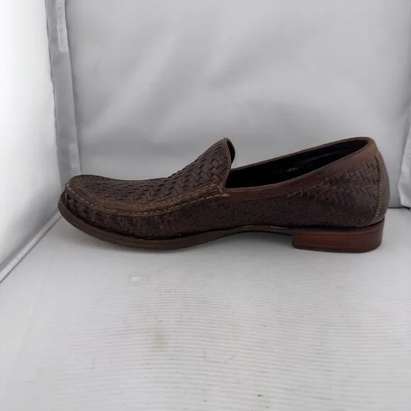 VINTAGE Cole Haan Brown Basket Weave Leather Dress Loafers Men's Size 10.5 EUC