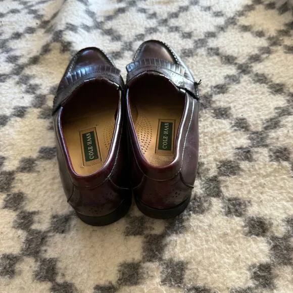 Vintage Cole Haan Kiltie Loafers Men’s 8.5 D Burgundy Leather Old Money Style