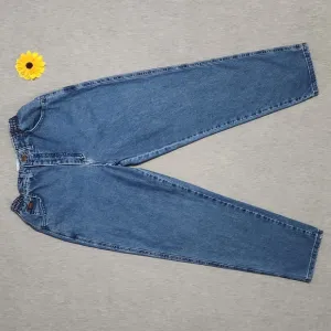 Vintage Lee Elastic Waist High Rise Tapered Leg Baggy Relaxed &quot;Mom&quot; Jeans