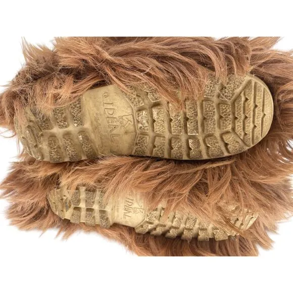 Vintage Roluc Ideal Open Country Brown Yeti Goat Fur Ski Snow Boots 43/44
