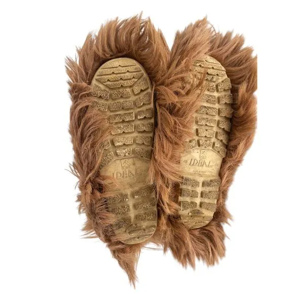 Vintage Roluc Ideal Open Country Brown Yeti Goat Fur Ski Snow Boots 43/44