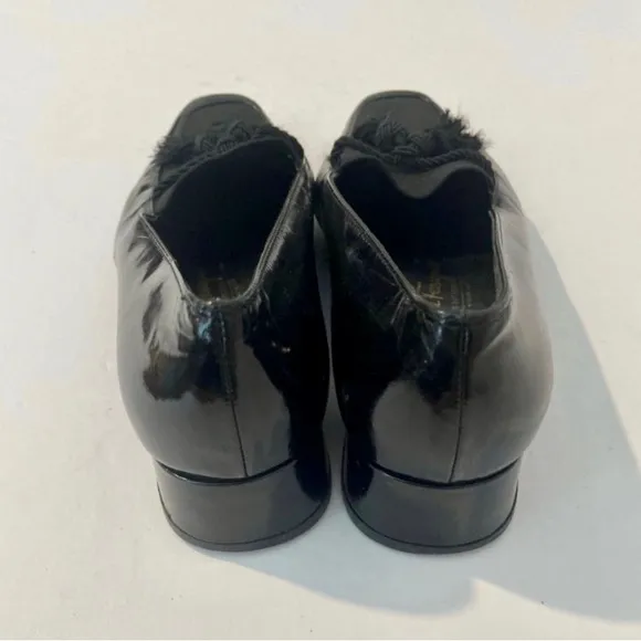 Vintage Salvatore Ferragamo Classic Black Tasseled Heeled Loafers