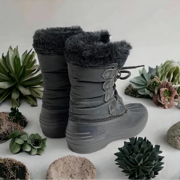 Vintage: Sorel x Kaufman ★ Canada Nylon Snow Waterproof Duck Boots ★ Black ★ 6M