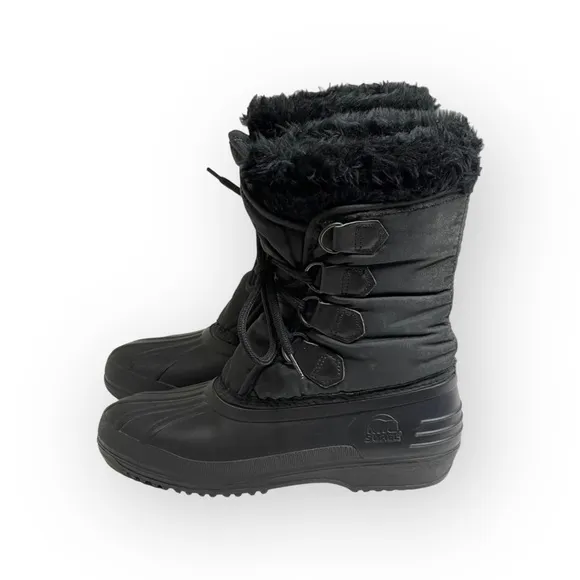 Vintage: Sorel x Kaufman ★ Canada Nylon Snow Waterproof Duck Boots ★ Black ★ 6M