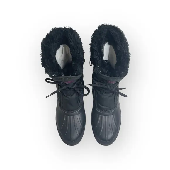 Vintage: Sorel x Kaufman ★ Canada Nylon Snow Waterproof Duck Boots ★ Black ★ 6M