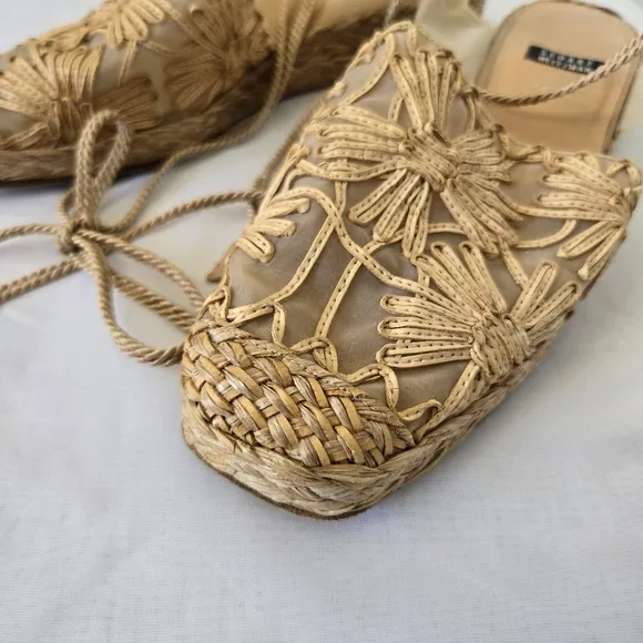 Vintage Stuart Weitzman Raffia Floral Espadrilles