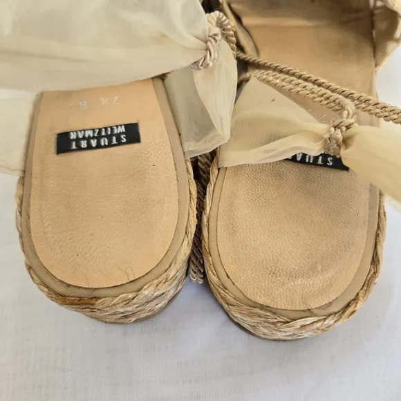Vintage Stuart Weitzman Raffia Floral Espadrilles