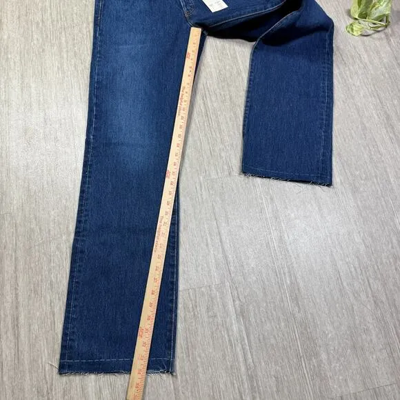 Vintage Y2K Levi’s 501 Women’s Jeans Raw Hem Button Fly Dark Wash DEADSTOCK NWT