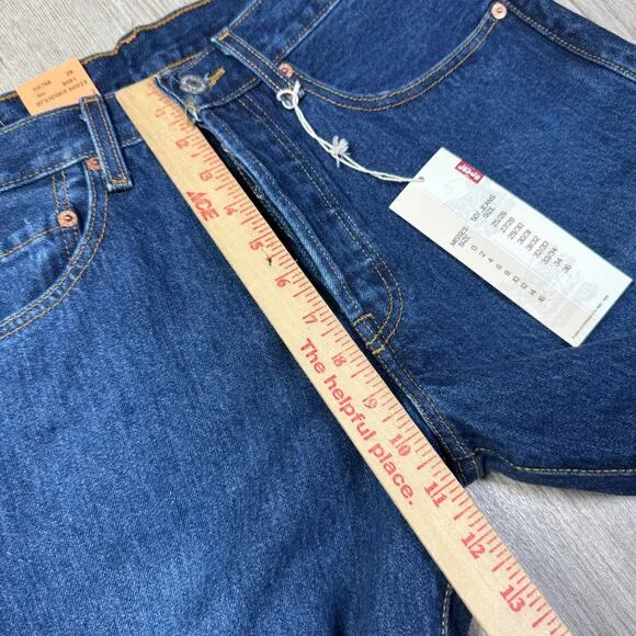 Vintage Y2K Levi’s 501 Women’s Jeans Raw Hem Button Fly Dark Wash DEADSTOCK NWT