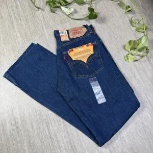 Vintage Y2K Levi’s 501 Women’s Jeans Raw Hem Button Fly Dark Wash DEADSTOCK NWT