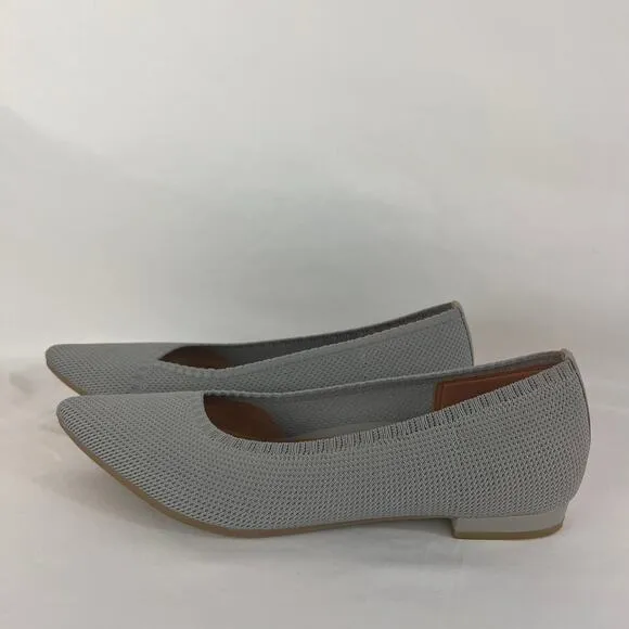 Vionic Dahila Women's Ballet Flats Size 10 Pointed Toe Skimmer Shoes Light Grey