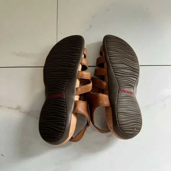 Vionic Harissa Tan Strappy Orthopedic Sandals