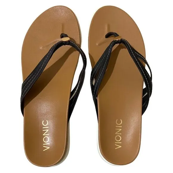 Vionic Catalina Black Strappy Sandals