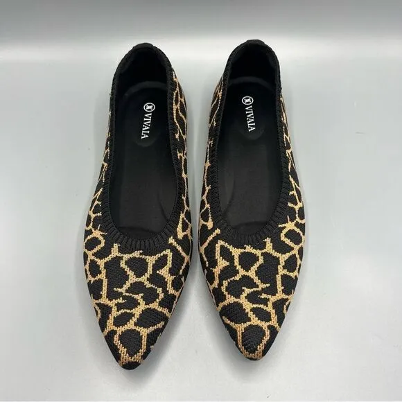 Vivaia Animal Print Pointed-Toe Ballet Flats