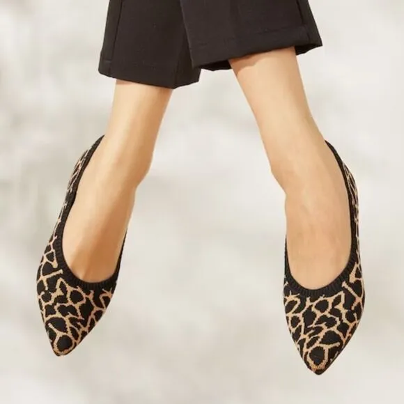 Vivaia Animal Print Pointed-Toe Ballet Flats