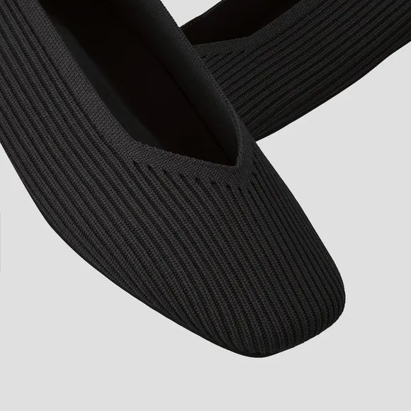 VIVAIA Knit Pointed-Toe Flats Comfortable Everyday Shoes Black size EU/40 US/9