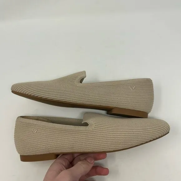 VIVAIA Samantha Classic Square-Toe Loafers Beige in Almond Size 8.5 39.5 Work