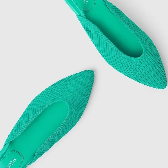 VIVAIA Slingback Flats Pointed Toe Knit Comfortable Green Shoes Size  EU/39 US/8