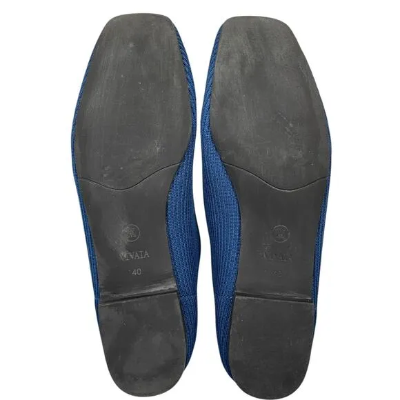 Vivaia Sylvia Square-Toe Loafers Blue Size 9 Comfort Classic Casual Minimalist
