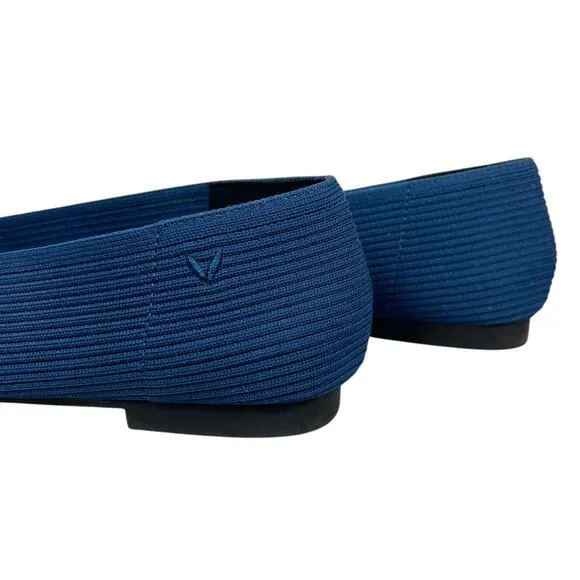 Vivaia Sylvia Square-Toe Loafers Blue Size 9 Comfort Classic Casual Minimalist