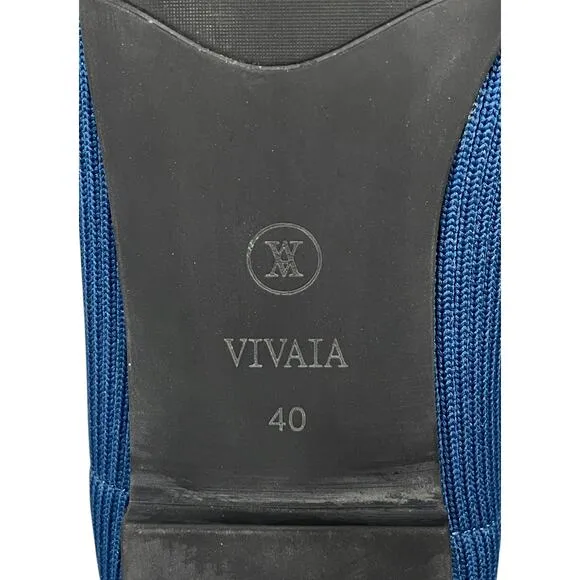 Vivaia Sylvia Square-Toe Loafers Blue Size 9 Comfort Classic Casual Minimalist