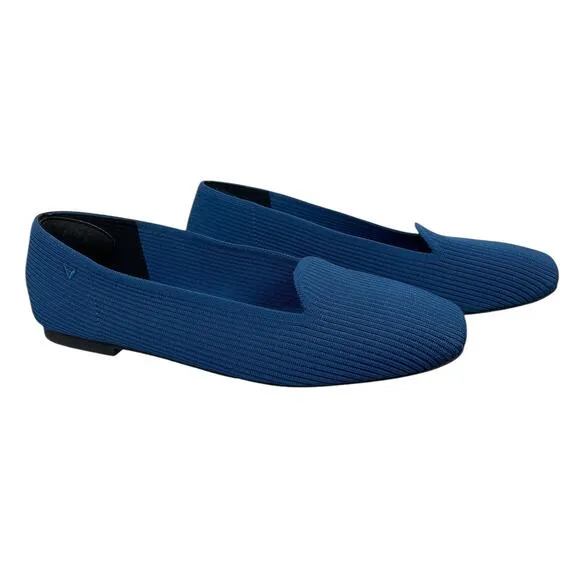 Vivaia Sylvia Square-Toe Loafers Blue Size 9 Comfort Classic Casual Minimalist