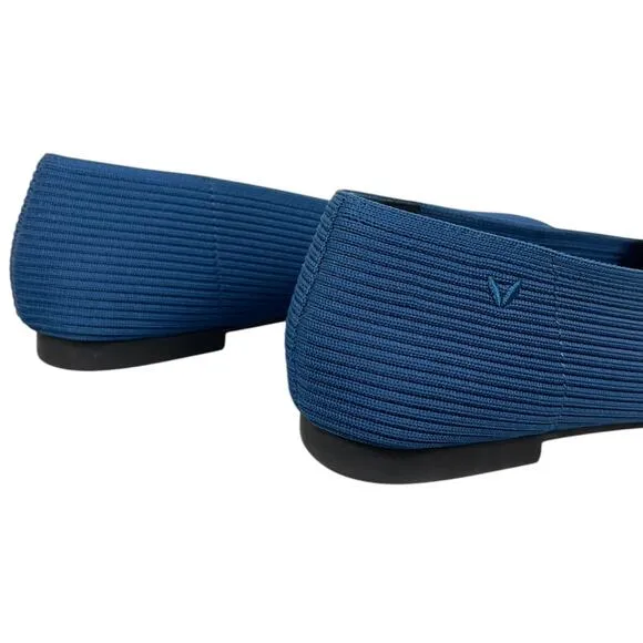 Vivaia Sylvia Square-Toe Loafers Blue Size 9 Comfort Classic Casual Minimalist