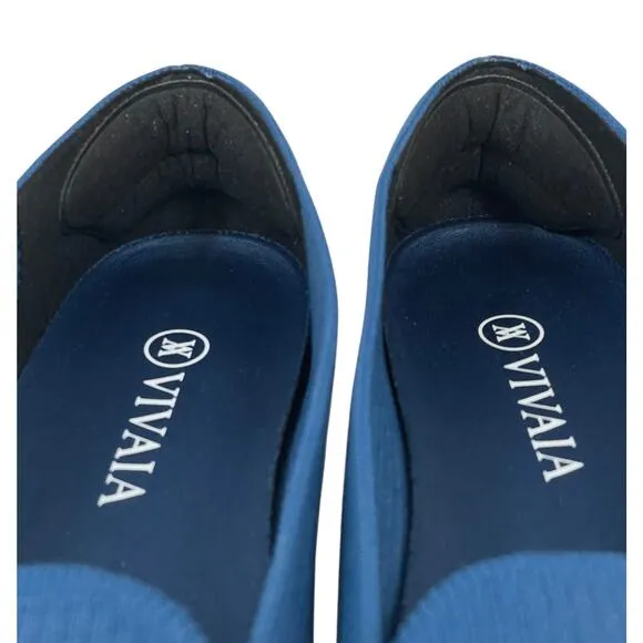 Vivaia Sylvia Square-Toe Loafers Blue Size 9 Comfort Classic Casual Minimalist