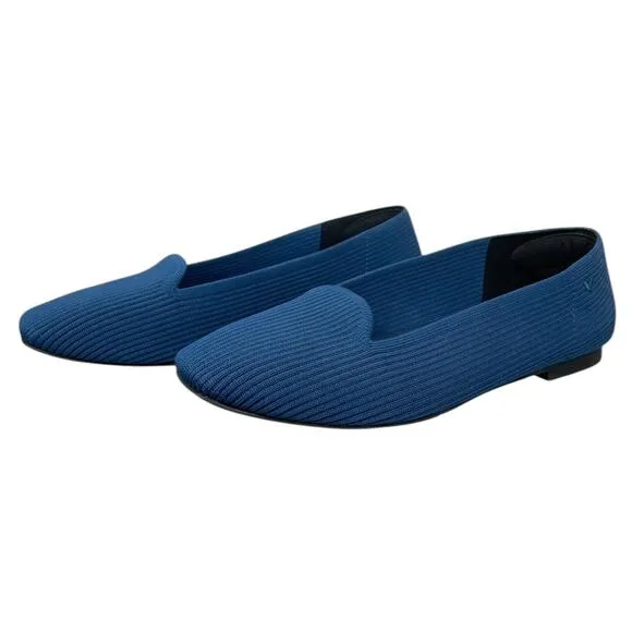 Vivaia Sylvia Square-Toe Loafers Blue Size 9 Comfort Classic Casual Minimalist