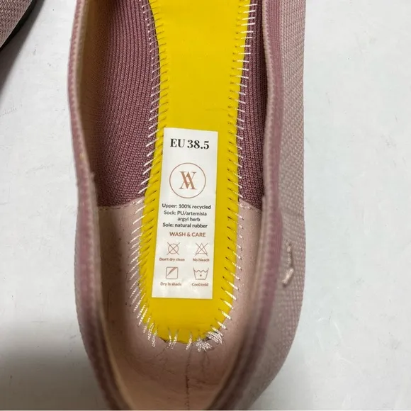 VIVAIA Women’s Slip on Ballet Pointed-Toe Pink Glitter Flats Size 38.5