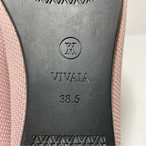 VIVAIA Women’s Slip on Ballet Pointed-Toe Pink Glitter Flats Size 38.5
