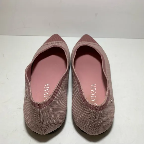 VIVAIA Women’s Slip on Ballet Pointed-Toe Pink Glitter Flats Size 38.5