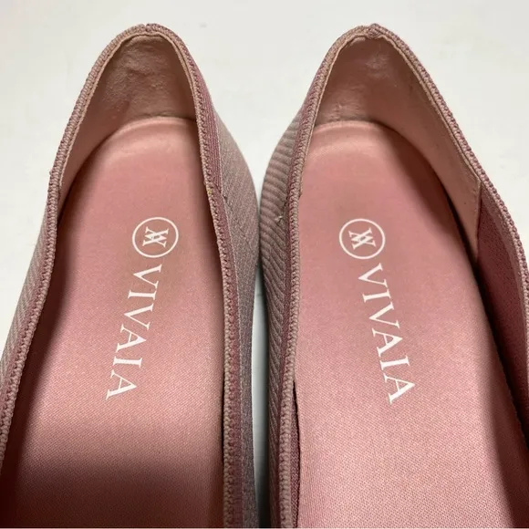 VIVAIA Women’s Slip on Ballet Pointed-Toe Pink Glitter Flats Size 38.5
