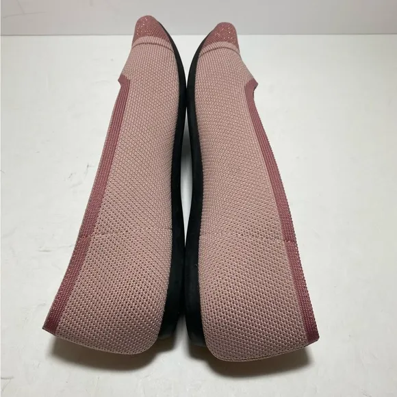 VIVAIA Women’s Slip on Ballet Pointed-Toe Pink Glitter Flats Size 38.5