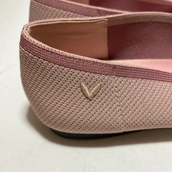 VIVAIA Women’s Slip on Ballet Pointed-Toe Pink Glitter Flats Size 38.5