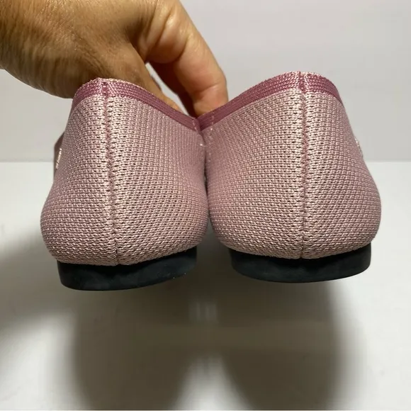 VIVAIA Women’s Slip on Ballet Pointed-Toe Pink Glitter Flats Size 38.5