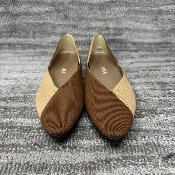 Vivaia Women's Valencia 2.0 V-Cut Pointed Toe Wheat Washable Flats Size 10 US